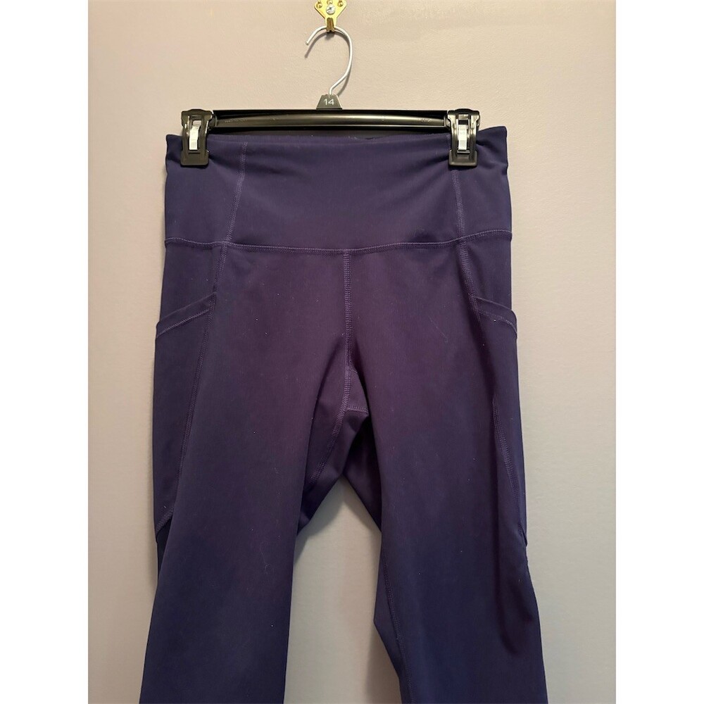Old Navy Active Go-Dry Leggings Womens M Blue High Rise Mesh Pockets - Picture 2 of 5